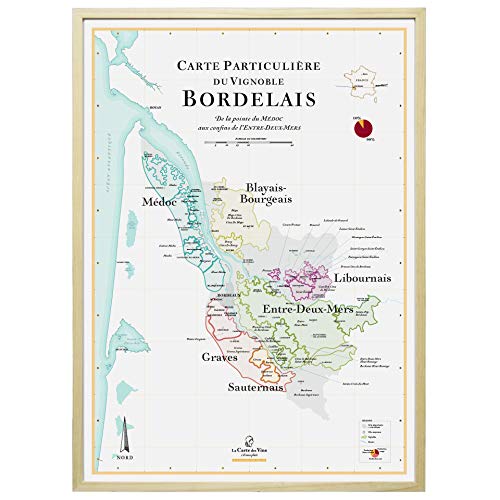 La Carte des Vins de Bordeaux Affiche 70 x 100 cm (+5 €)