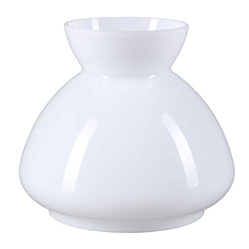 Lámpara de cristal de 98 mm de diámetro, color blanco, lámpara de petróleo, cristal opalino, redondo, E27, 120 mm de altura