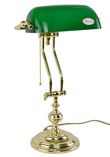Lámpara ministerial de latón con cadena, lámpara Churchill verde LM8 Medidas: 47 cm de altura, 26 cm de ancho, 16,5 cm de diámetro, 19,5 cm de profundidad, casquillo Edison E27