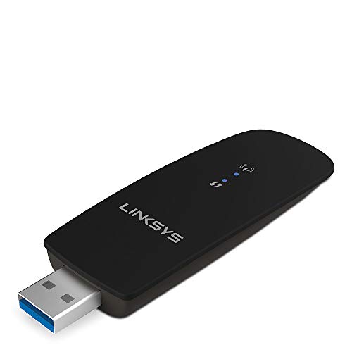 Linksys AE6000-EU - Micro Adaptador USB WiFi Linksys AC900 Dual Band, Negro