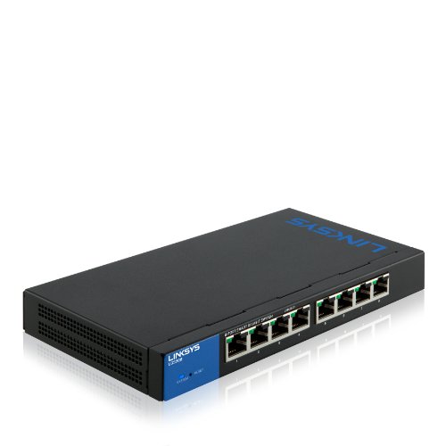 Linksys LGS308-EU - Switch de Red para Empresas de 8 Puertos (Seguridad Avanzada, QoS, instalación y gestión Sencillas, IPv6), Negro y Azul