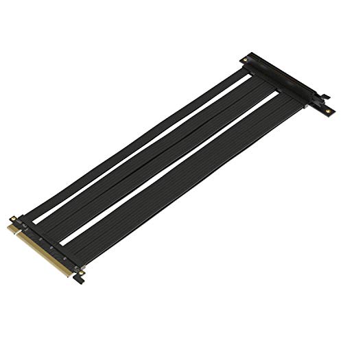 LINKUP - [35cm Nuevo PCIe 3.0/4.0 16x Extremo Tarjeta de Extensión de Cable Elevador Flexible Vertical Adaptador Súper Blindado Riser Card Alta Velocidad┃270 Grados Ángulo Izquierdo
