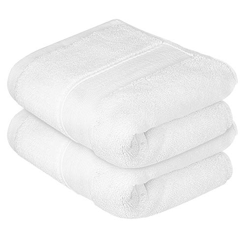 Lirex Juego de Toallas, Pack de 2 35 x 75 cm Toallas de Manos Premium Ultra Suaves Juego Toallas 650GSM para Baño, Hand Towel de 100% Algodón - Blanco