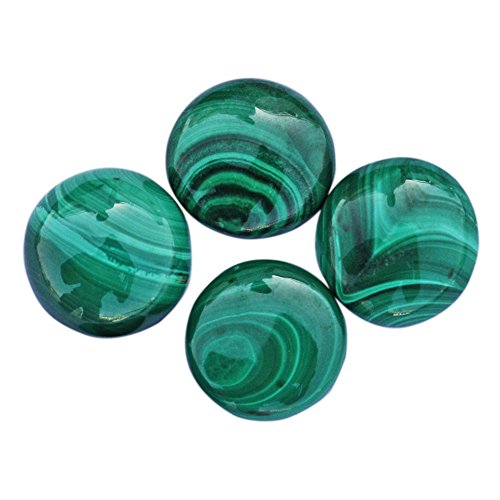 Lote de 10 piedras preciosas redondas de malaquita verde de 6 mm, de 6 mm, de malaquita natural, de 06 mm