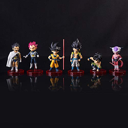 Lote de 6 figuras de dragón de Goku Vegeta Frieza Doll de 9 cm, figuras de anime, modelo pequeñas, juguetes para decoración de tartas, regalo de cumpleaños