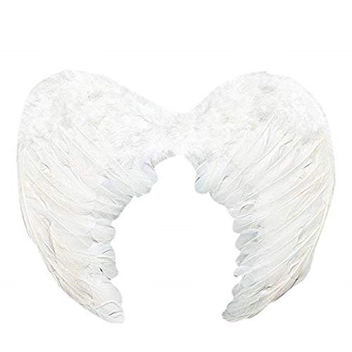 Lovelegis Alas ángel de plumas color blanco - Carnaval - Niños - Halloween - Navidad - Servicios fotográficos - Medidas 45 x 35 cm - Idea regalo