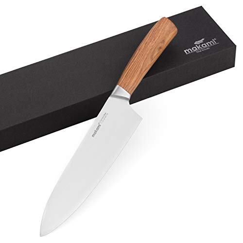 makami Cuchillo Universal Cocinero 20 cm con manico de madera de palisandro - Cuchillo de cocina en caja de regalo
