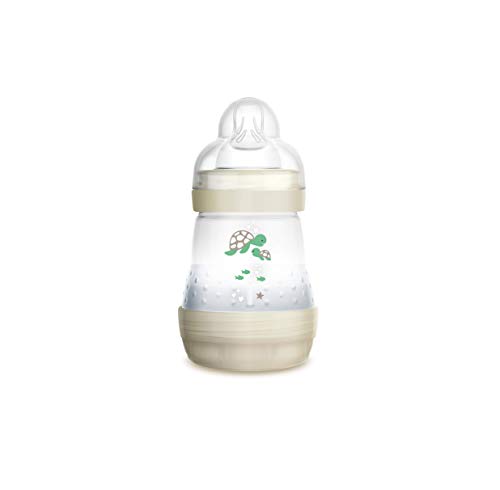 MAM Biberón Easy Start Anti-Colic A119, Biberón Anticólicos patentado con Tetina de Silicona SkinSoftTM ultrasuave, 160ml, para Bebés a partir de 0 meses, Neutro, 1 unidad, Autoesterilizable en 3min