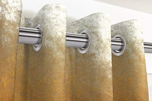 McAlister Textiles Cortinas de terciopelo brillante, 2 paneles, color dorado champage, diseño suave, hechas a pedido, cortinas y cortinas, con ojales de algodón, ancho 228 cm x 228 cm