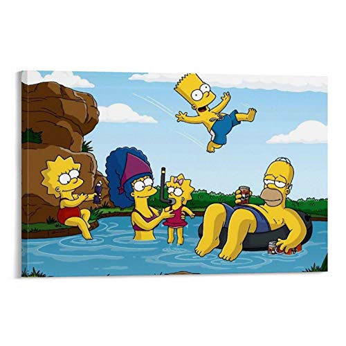 Mural de la comedia animada del actor Bob Homer de DRAGON VINES The Simpsons de la sala de estar dormitorio 24x36inch(60x90cm)