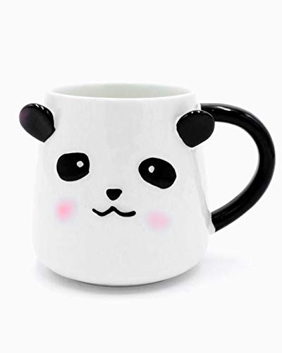 Oh Glam Home Taza de Panda en Blanco Negro, Taza de café, Taza de té de Porcelana, Taza de Animal, Oso Panda, Taza Decorativa, Regalo Kawaii