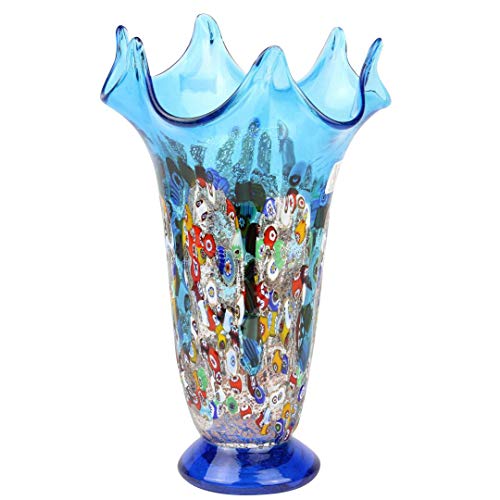 Original Murano Glass OMG Artico - Jarrón de cristal de Murano, color azul claro