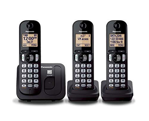 Panasonic KX-TGC213 - Teléfono (Teléfono DECT, Altavoz, 50 entradas, Identificador de Llamadas, Negro)