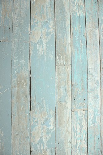Papel Pintado Antiguo Madera Rústico Azul Turquesa Beige verwittert