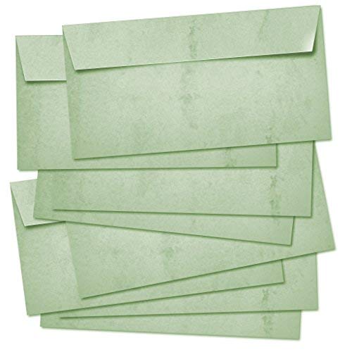 Partycards Sobres | 50 Piezas |Verde|Formato DIN A4 (21,0 x 29,7 cm)|Gramaje 90 g/m² |impresión a Doble Cara, Adecuada para Todas Las impresoras