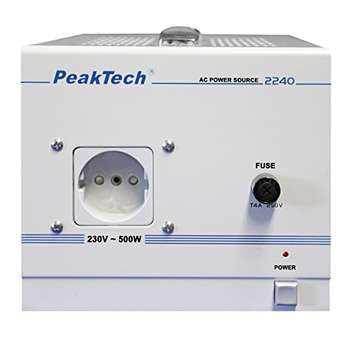 PeakTech 2240 - Transformador de Aislamiento, Dispositivo de Medición, Toroidal, Galvánico, Clase de Protección 1, Uso Móvil, Voltaje de Entrada 230 V, Potencia de Salida 500 W - 160 x 125 x 235 mm