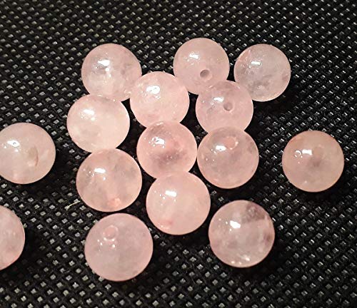 Perlas de cuarzo rosa de piedras preciosas de 8 mm, 6 mm, 4 mm, bola, perlas de piedra con agujero para enhebrar, cadena de perlas, perlas para joyas (4 mm, 25 unidades)