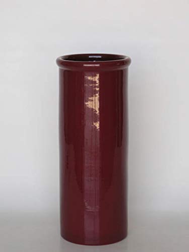 POLONIO - Paraguero de Cerámica - 50 cm - Paraguero o Bastonero Filo Recto para Entrada y Pasillo - Color Granate