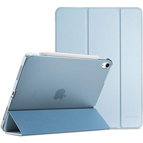 ProCase Funda para Nuevo iPad Air 4 10.9" 2020 Modelo A2324 A2072 A2316 A2325, Carcasa Trasera Rígida Delgada con Tapa Inteligente para iPad Air 4.ª Generación 10.9 Pulgadas Versión 2020 -Azul Cielo
