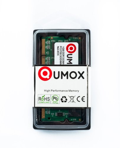 QUMOX Módulo de Memoria SODIMM 1GB, 200 Pines, 333 MHz, DDR 333 PC2700, CL 2.5