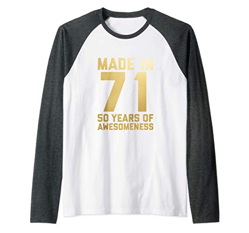 Regalo de 50 cumpleaños Hombres Mujeres Edad 50 años Mamá Camiseta Manga Raglan