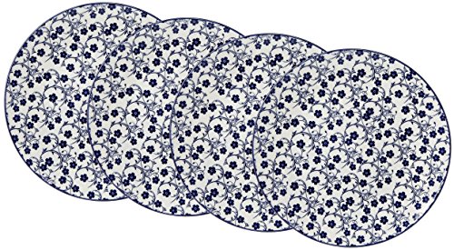 Ritzenhoff & Breker Speiseteller-Set Royal Sakura, 4-Teilig, 26,5 cm Durchmesser Vajilla, Porcelana, Azul/Blanco, 26.50 x 26.50 x 3.00 cm, 4 Unidades