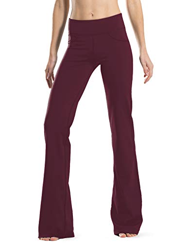 Safort 71 cm / 76 cm / 81 cm / 86 cm Entrepierna Pantalones de Yoga con Corte de Bota Alto Regular, 4 Bolsillos, UPF50 + - Rojo - M