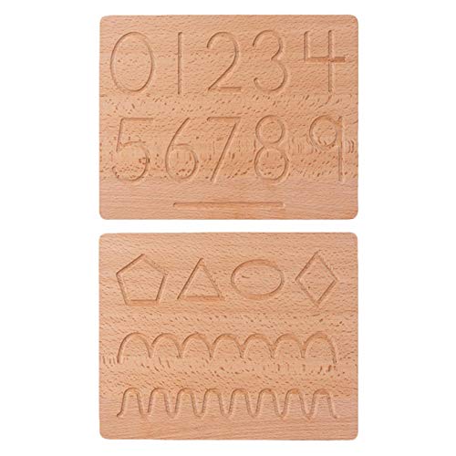 seasonsun Letra Tracing Board ABC 123 – Pizarra de escritura con geometría del alfabeto Montessori para aprendizaje digital del alfabeto Braille