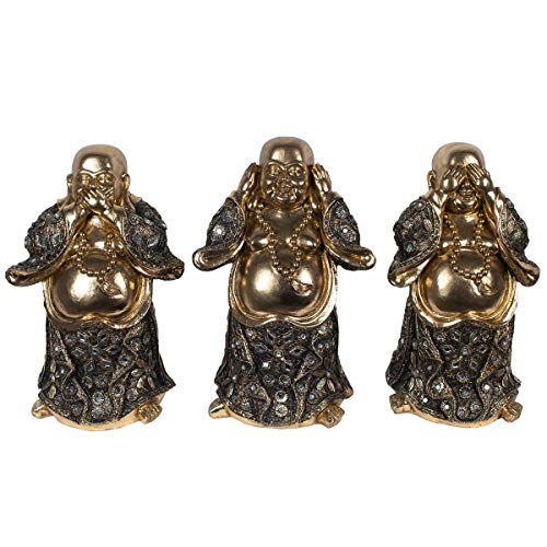 Signes Grimalt By Sigris - Figuras Decorativas | Budas Decorativos - Figuras de Budas, Pack de 3 - 32x15x20 cm