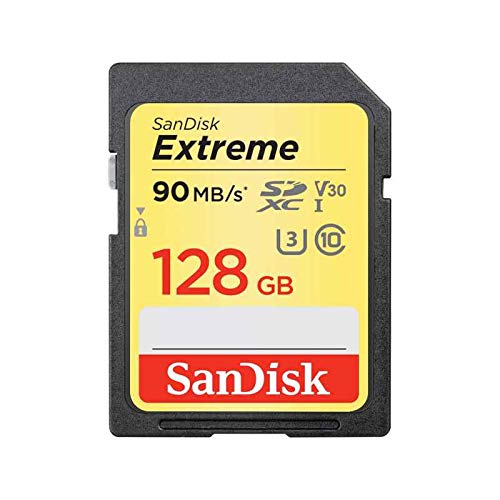 Tarjeta de Memoria SanDisk Extreme SDXC de 128 GB con hasta 90 MB/s, Class 10 y U3 y V30