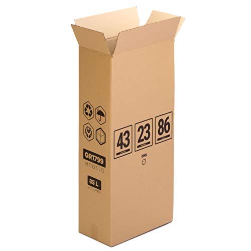 TeleCajas® | (10x) Caja de Cartón Rectangular | 43x23x86 cms | Pack de 10 cajas