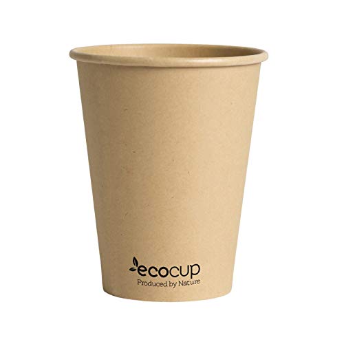 Vasos de Café Desechables, Biodegradables y Compostables- 50Uds 400ml/ 12oz -Materiales 100% Ecológicos: Cartón Con Revestimiento de Bioplástico PLA Ingeo™. Kraft