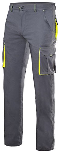 Velilla 103008S/C8-20/T44 Pantalones, Gris y amarillo fluorescente, 44