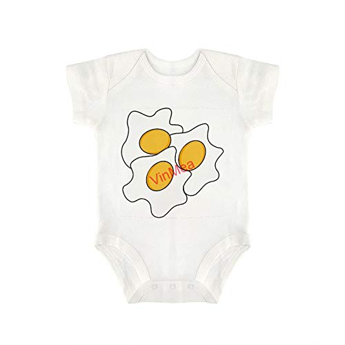 VinMea Baby Bodysuits Funny Short Sleeve Eggs Food for Sweet Baby Girls & Boys (6-9 Months)