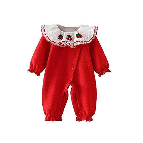 Youpin Ropa infantil de invierno para bebé de una sola pieza, ropa de gateo, acolchado, para recién nacido, cumpleaños, ropa para bebé (color: rojo, talla de niño: 80)