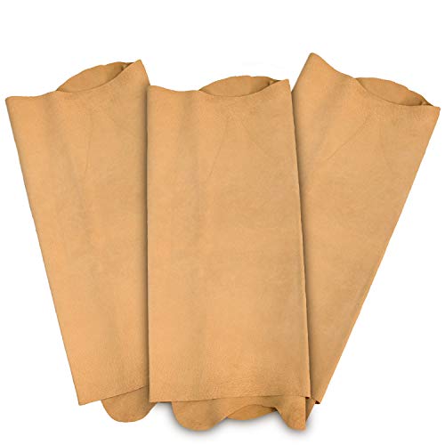 Zerimar Piel Cuero Natural Pack de 3 Pieles | Retales de Piel para Manualidades | Piel Cuero | Pack 3 | Color: Cuero | Medidas: 100x65 cm