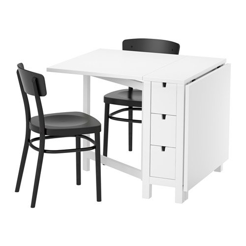 ZigZag Trading Ltd IKEA Norden/Idolf – Mesa y 2 sillas, Color Blanco y Negro