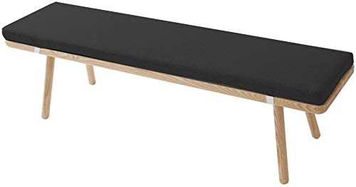 ZINN Cojín grueso para banco de cocina, cojín acolchado para asiento de madera, para banco de comedor, tumbona, cojín de 2 3 4 plazas, cojín largo para silla (120 x 35 cm), color negro