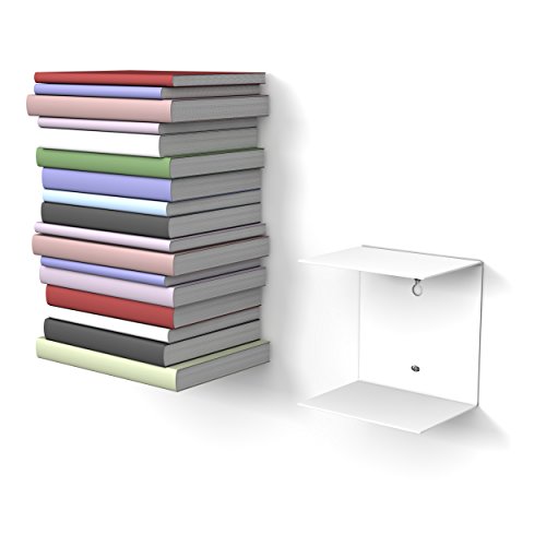 1 balda invisible blanca para libros de hasta 22 cm de profundidad.