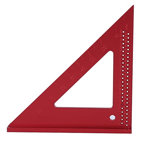 1PS Agujero De Carpintería Publicación De Escritura 45/90 Grado Aluminio Triangular Regla De Carpintero Herramienta De Marcado Rojo