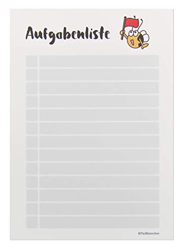2 blocs de notas "Lista de tareas", DIN A6, color crema, 50 hojas, con precinto, bonito diseño de abeja trabajadora, bloc de notas, lista de tareas para colgar