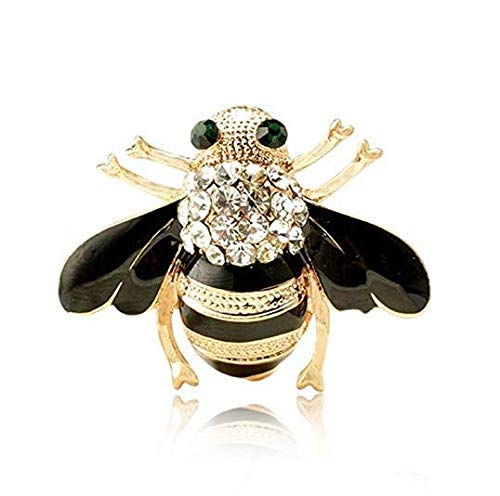 3.5 * 3cm de insectos de metal broche del cristal abeja abrir y cerrar Ropa de segunda mano Pin