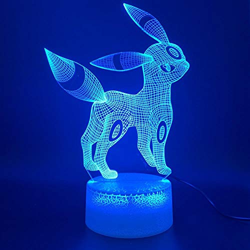 3D Led Night Light Lamp Game Pokemon Go Umbreon Figura Decoración Del Hogar Regalo De Cumpleaños Para Niños Dormitorio Night Light Eevee Family