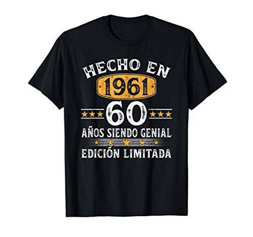 60 Años Cumpleaños Regalo Para Hombre Mujer Hecho En 1961 Camiseta