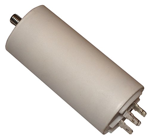AERZETIX - Condensador Permanente para Trabajo de Motor - 50µF 450V - ⌀50/106mm - con 4 terminales - M8 - Cuerpo de Plástico Cilíndrico Blanco - C10530