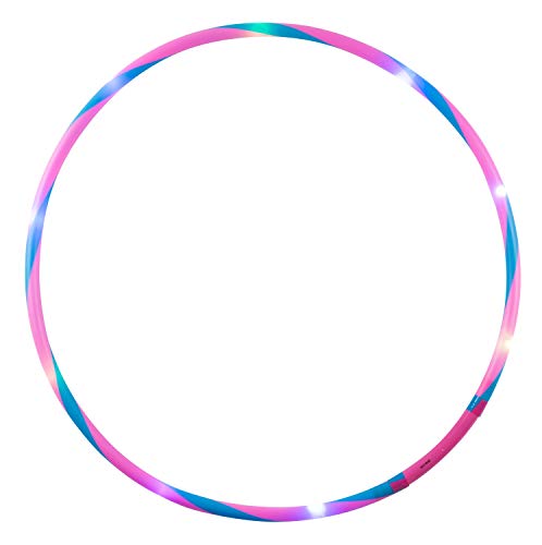 alldoro- Flames N Games-Aro de Hoop con luz (diámetro de 60 cm, 9 ledes), Color Rosa y Azul, Ø (Manfred Roser 63013)