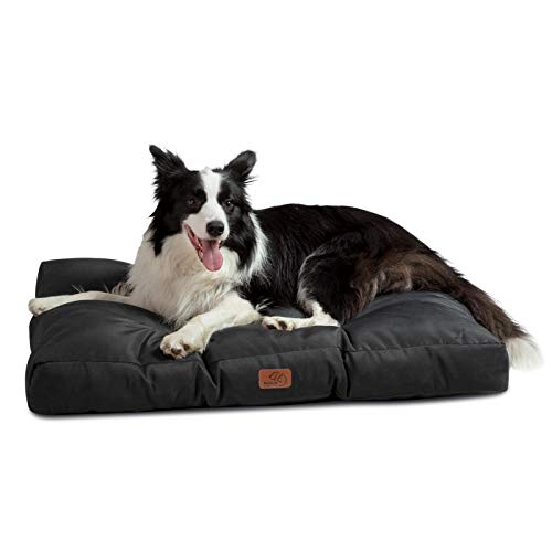 Bedsure Camas para Perros Impermeable XL - Colchón Perro para Verano Lavable y Suave, 110x89x10 cm, Negro