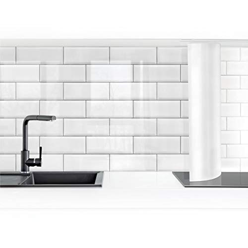Bilderwelten Revestimiento Pared Cocina - White Ceramic Tiles 60 x 150 cm Premium