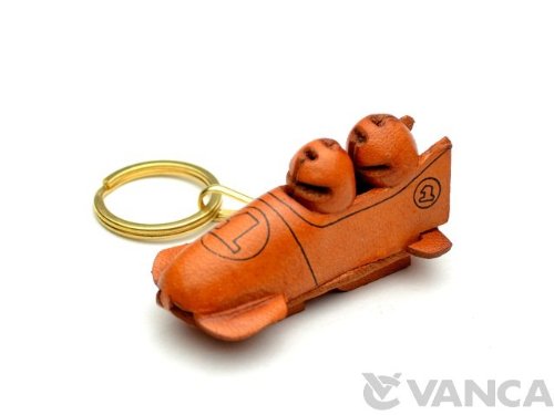 Bobsleigh Leather Sports KH Keychain VANCA CRAFT-Collectible keyring Made in Japan