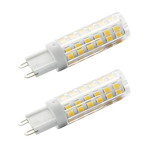Bombillas LED G9, intensidad regulable, 5 W, equivalente a bombilla halógena de 60 W, 220 V-240 V, luz blanca cálida, 3000 K (2 unidades)